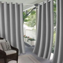 Waterproof Outdoor Curtain Privacy, Sliding Patio Curtain Farmhouse Drapes, Pergola Curtains Grommet For Gazebo, Balcony, Porch, Party, Hotel, 1 Panel