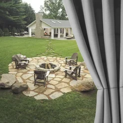 Waterproof Outdoor Curtain Privacy, Sliding Patio Curtain Farmhouse Drapes, Pergola Curtains Grommet For Gazebo, Balcony, Porch, Party, Hotel, 1 Panel