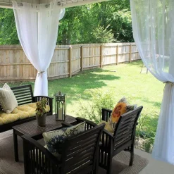 Waterproof Outdoor Curtain Privacy, Sliding Patio Curtain Farmhouse Drapes, Pergola Curtains Grommet For Gazebo, Balcony, Porch, Party, Hotel, 1 Panel