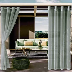 Waterproof Outdoor Curtain Privacy, Sliding Patio Curtain Farmhouse Drapes, Pergola Curtains Grommet For Gazebo, Balcony, Porch, Party, Hotel, 1 Panel
