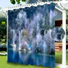 Waterproof Outdoor Curtain Privacy, Sliding Patio Curtain Drapes, Pergola Curtains Grommet Grommy Forest Landscape For Gazebo, Balcony, Porch, Party, 1 Panel