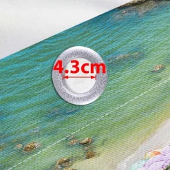 Waterproof Outdoor Curtain Privacy, Sliding Patio Curtain Drapes, Pergola Curtains Grommet 3D Summer Beach Palm Trees Landscape For Gazebo, Balcony, Porch, Party, 1 Panel