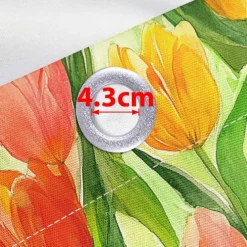 Waterproof Outdoor Curtain Privacy, Sliding Patio Curtain Drapes, Pergola Curtains Grommet 3D Summer Tulips Landscape For Gazebo, Balcony, Porch, Party, 1 Panel