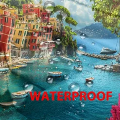 Waterproof Outdoor Curtain Privacy, Sliding Patio Curtain Drapes, Pergola Curtains Grommet 3D Ocean Landscape For Gazebo, Balcony, Porch, Party, 1 Panel