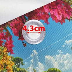 Waterproof Outdoor Curtain Privacy, Sliding Patio Curtain Drapes, Pergola Curtains Grommet 3D Ocean Landscape For Gazebo, Balcony, Porch, Party, 1 Panel