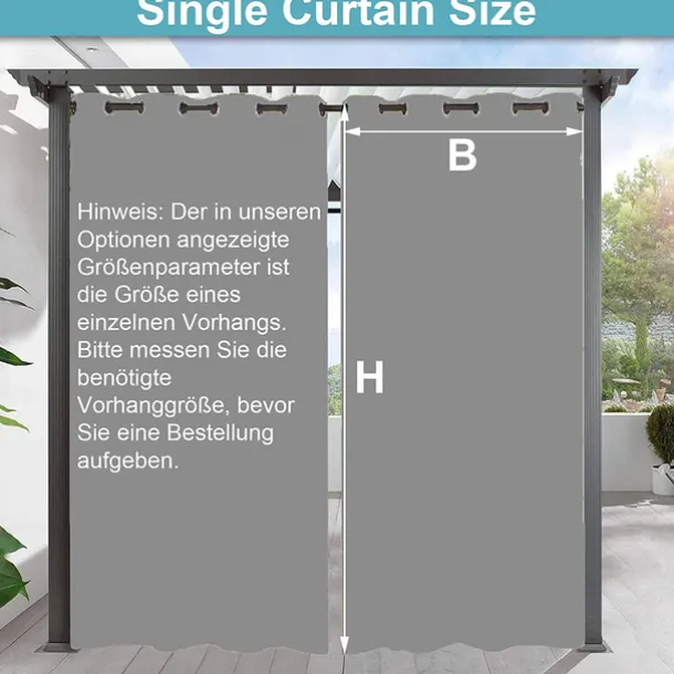 Waterproof Outdoor Curtain Privacy, Sliding Patio Curtain Drapes, Pergola Curtains Grommet 3D Forest Landscape For Gazebo, Balcony, Porch, Party, 1 Panel