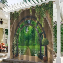 Waterproof Outdoor Curtain Privacy, Outdoor Shades, Sliding Patio Curtain Drapes, Pergola Curtains Grommet Garden Arch For Gazebo, Balcony, Porch, Party