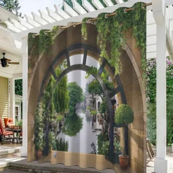 Waterproof Outdoor Curtain Privacy, Outdoor Shades, Sliding Patio Curtain Drapes, Pergola Curtains Grommet Garden Arch For Gazebo, Balcony, Porch, Party