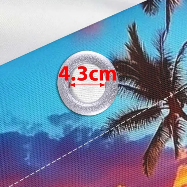 Waterproof Outdoor Curtain Privacy, Sliding Patio Curtain Drapes, Pergola Curtains Grommet 3D Ocean Beach Landscape For Gazebo, Balcony, Porch, Party, 1 Panel