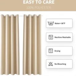 Waterproof Outdoor Curtain Privacy, Double Grommet(Top and Bottom) Sliding Patio Curtain Farmhouse Drapes, Pergola Curtains Grommet For Gazebo, Balcony, Porch, Party, Hotel, 1 Panel