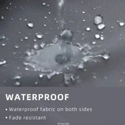 Waterproof Outdoor Curtain Privacy, Double Grommet(Top and Bottom) Sliding Patio Curtain Farmhouse Drapes, Pergola Curtains Grommet For Gazebo, Balcony, Porch, Party, Hotel, 1 Panel