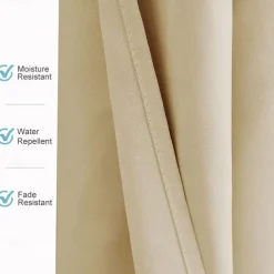 Waterproof Outdoor Curtain Privacy, Double Grommet(Top and Bottom) Sliding Patio Curtain Farmhouse Drapes, Pergola Curtains Grommet For Gazebo, Balcony, Porch, Party, Hotel, 1 Panel