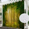 Waterproof Outdoor Curtain Privacy, Sliding Patio Curtain Drapes, Pergola Curtains Grommet 3D Forest Landscape For Gazebo, Balcony, Porch, Party