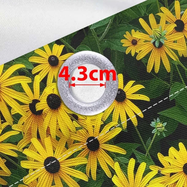 Waterproof Outdoor Curtain Privacy, Sliding Patio Curtain Drapes, Pergola Curtains Grommet 3D Summer Daisy Landscape For Gazebo, Balcony, Porch, Party, 1 Panel