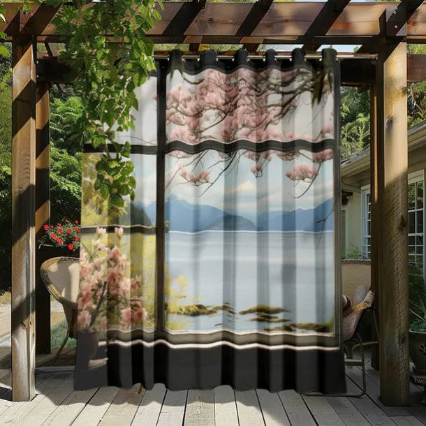 Waterproof Outdoor Curtain Privacy, Outdoor Shades, Sliding Patio Curtain Drapes, Pergola Curtains Grommet Window Mountain For Gazebo, Balcony, Porch, Party