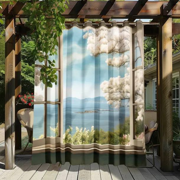 Waterproof Outdoor Curtain Privacy, Outdoor Shades, Sliding Patio Curtain Drapes, Pergola Curtains Grommet Window Mountain For Gazebo, Balcony, Porch, Party