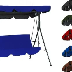 Waterproof Patio Swing Canopy Cover Set, Swing Canopy Replacement, Windproof Waterproof Anti-UV Top Cover for Patio Swing