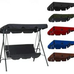 Waterproof Patio Swing Canopy Cover Set, Swing Canopy Replacement, Windproof Waterproof Anti-UV Top Cover for Patio Swing