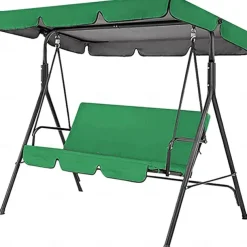 Waterproof Patio Swing Canopy Cover Set, Swing Canopy Replacement, Windproof Waterproof Anti-UV Top Cover for Patio Swing