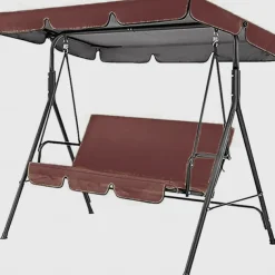 Waterproof Patio Swing Canopy Cover Set, Swing Canopy Replacement, Windproof Waterproof Anti-UV Top Cover for Patio Swing