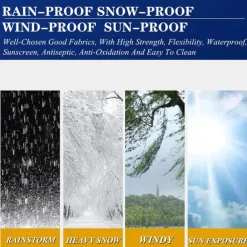 Waterproof Patio Swing Canopy Cover Set, Swing Canopy Replacement, Windproof Waterproof Anti-UV Top Cover for Patio Swing