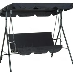Waterproof Patio Swing Canopy Cover Set, Swing Canopy Replacement, Windproof Waterproof Anti-UV Top Cover for Patio Swing