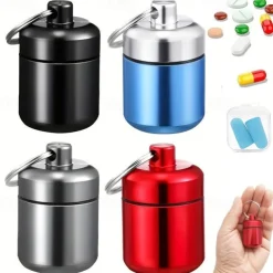 Waterproof Pocket Pill Organizer, Aluminum Pill Container, For Outdoor Camping Travel Daily Use