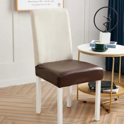 WaterProof PU Leather Dining Room Chair Cover Seat Covers Elastic Stool Covers Durable Dust-proof Cushion Cover for Home Hotel
