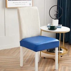 WaterProof PU Leather Dining Room Chair Cover Seat Covers Elastic Stool Covers Durable Dust-proof Cushion Cover for Home Hotel