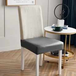 WaterProof PU Leather Dining Room Chair Cover Seat Covers Elastic Stool Covers Durable Dust-proof Cushion Cover for Home Hotel
