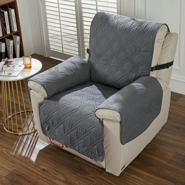Waterproof Recliner Quilted Sofa Cover for Large Reclining Chair Slipcover Seat Reversible Washable Protector with Elastic Adjustable Straps for Kids Pets
