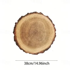 Waterproof Ring of Tree 3D Trunk Wooden Placemats Set Of 4 Farmhouse Forest Theme Dining Table Decoration Pad For Home, Hotel, Party, PP Material Rustic Wood Grain Heat Insulation Mat