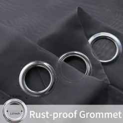 Waterproof Semi Sheer Curtains White Indoor Outdoor for Wedding Patio Grommet Curtain for Wedding Bedroom, Living Room, Porch, Pergola, Cabana, 1 Panel