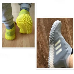 Waterproof Shoe Covers, Non-Slip Water Resistant Overshoes Silicone Rubber Rain Shoe Cover Protectors for Kids, Men, Women