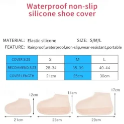 Waterproof Shoe Covers, Non-Slip Water Resistant Overshoes Silicone Rubber Rain Shoe Cover Protectors for Kids, Men, Women