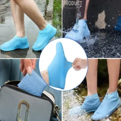 Waterproof Shoe Covers, Non-Slip Water Resistant Overshoes Silicone Rubber Rain Shoe Cover Protectors for Kids, Men, Women