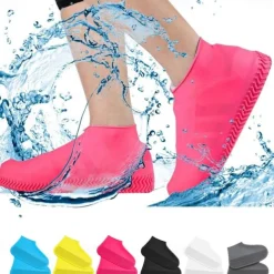 Waterproof Shoe Covers, Non-Slip Water Resistant Overshoes Silicone Rubber Rain Shoe Cover Protectors for Kids, Men, Women