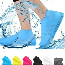Waterproof Shoe Covers, Non-Slip Water Resistant Overshoes Silicone Rubber Rain Shoe Cover Protectors for Kids, Men, Women