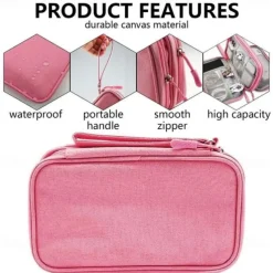 Waterproof Travel Cable Organizer Bag, Double-Layer Electronics Accessories Storage Case, Multi-Functional Digital Pouch for Cables, Chargers, Passport