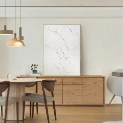 Wave oil painting handmade white plaster art plaster art on canvas white minimalist painting white abstract painting large white textured painting wall art white 3d wall art