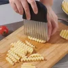 Wave Potato Cutter - Stainless Steel Blade, Ergonomic Handle, Versatile Vegetable Slicer for Potatoes, Cucumbers, Carrots