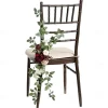 Wedding Aisle Decorations for Ceremony, Church Chair Flowers with Artificial Roses, Eucalyptus, and Ribbons, Party Decor for Outdoor Wedding and Event Backdrops