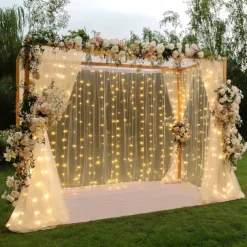 Wedding Arch Drapes Chiffon Fabric Drapery Sheer Backdrop Curtains for Party Ceremony Arch Stage Decorations