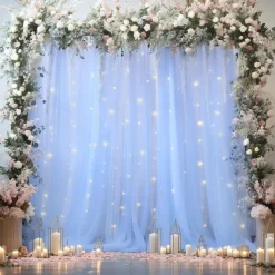 Wedding Arch Drapes Chiffon Fabric Drapery Sheer Backdrop Curtains for Party Ceremony Arch Stage Decorations
