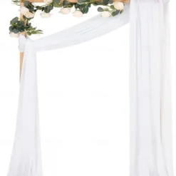 Wedding Arch Draping Fabric Fall Wedding Arch Chiffon Fabric,Sheer Hanging Drapes Arrangement for Wedding Ceremony Backdrop Outdoors Party Swag Home Decor