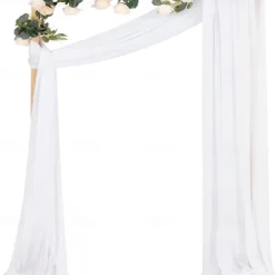 Wedding Arch Draping Fabric Fall Wedding Arch Chiffon Fabric,Sheer Hanging Drapes Arrangement for Wedding Ceremony Backdrop Outdoors Party Swag Home Decor