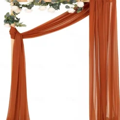 Wedding Arch Draping Fabric Fall Wedding Arch Chiffon Fabric,Sheer Hanging Drapes Arrangement for Wedding Ceremony Backdrop Outdoors Party Swag Home Decor