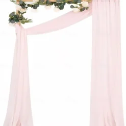 Wedding Arch Draping Fabric Fall Wedding Arch Chiffon Fabric,Sheer Hanging Drapes Arrangement for Wedding Ceremony Backdrop Outdoors Party Swag Home Decor