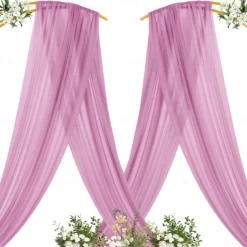 Wedding Arch Draping Fabric Fall Wedding Arch Chiffon Fabric,Sheer Hanging Drapes Arrangement for Wedding Ceremony Backdrop Outdoors Party Swag Home Decor