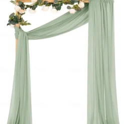 Wedding Arch Draping Fabric Fall Wedding Arch Chiffon Fabric,Sheer Hanging Drapes Arrangement for Wedding Ceremony Backdrop Outdoors Party Swag Home Decor